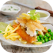 Lunch image showing fish and chips